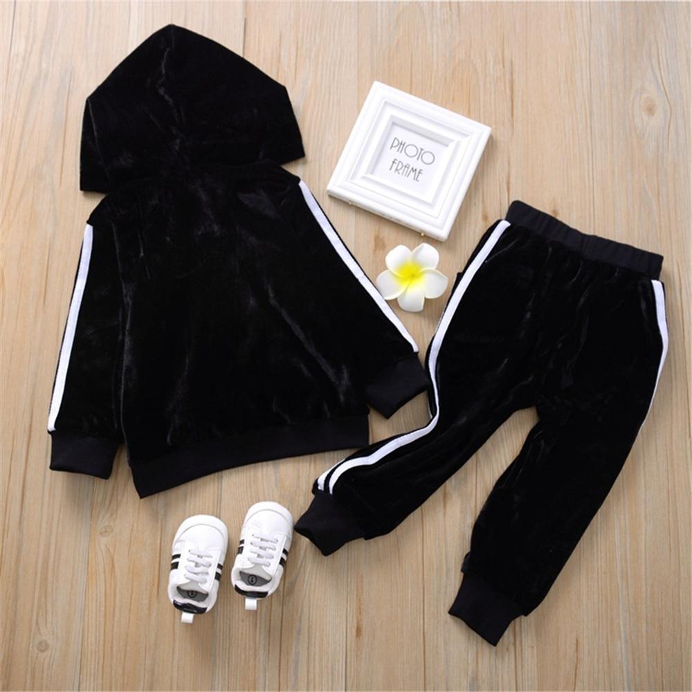 Unisex Hooded Striped Long Sleeve Cute Tracksuit Wholesale Children - PrettyKid