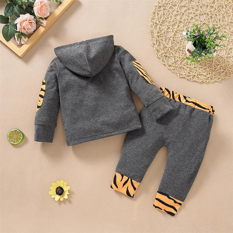 Baby Hooded Long Sleeve Leopard Printed Top & Pants Wholesale Baby Clothes Suppliers - PrettyKid