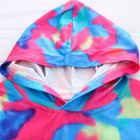 Girls Hooded Long Sleeve Tie Dye Top & Patch Jeans Girls Wholesale - PrettyKid