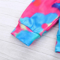 Girls Hooded Long Sleeve Tie Dye Top & Patch Jeans Girls Wholesale - PrettyKid