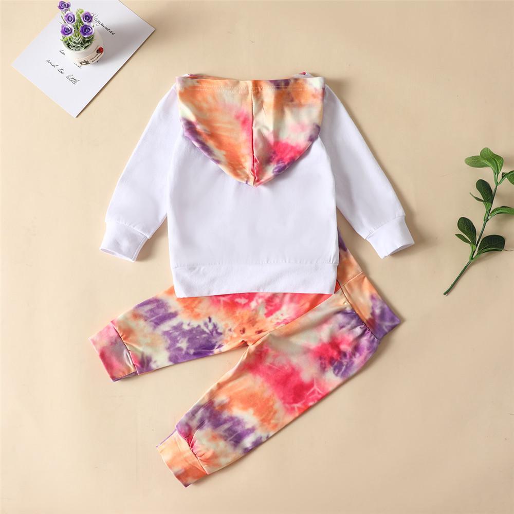 Girls Hooded Long Sleeve Tie Dye Tops & Pants - PrettyKid