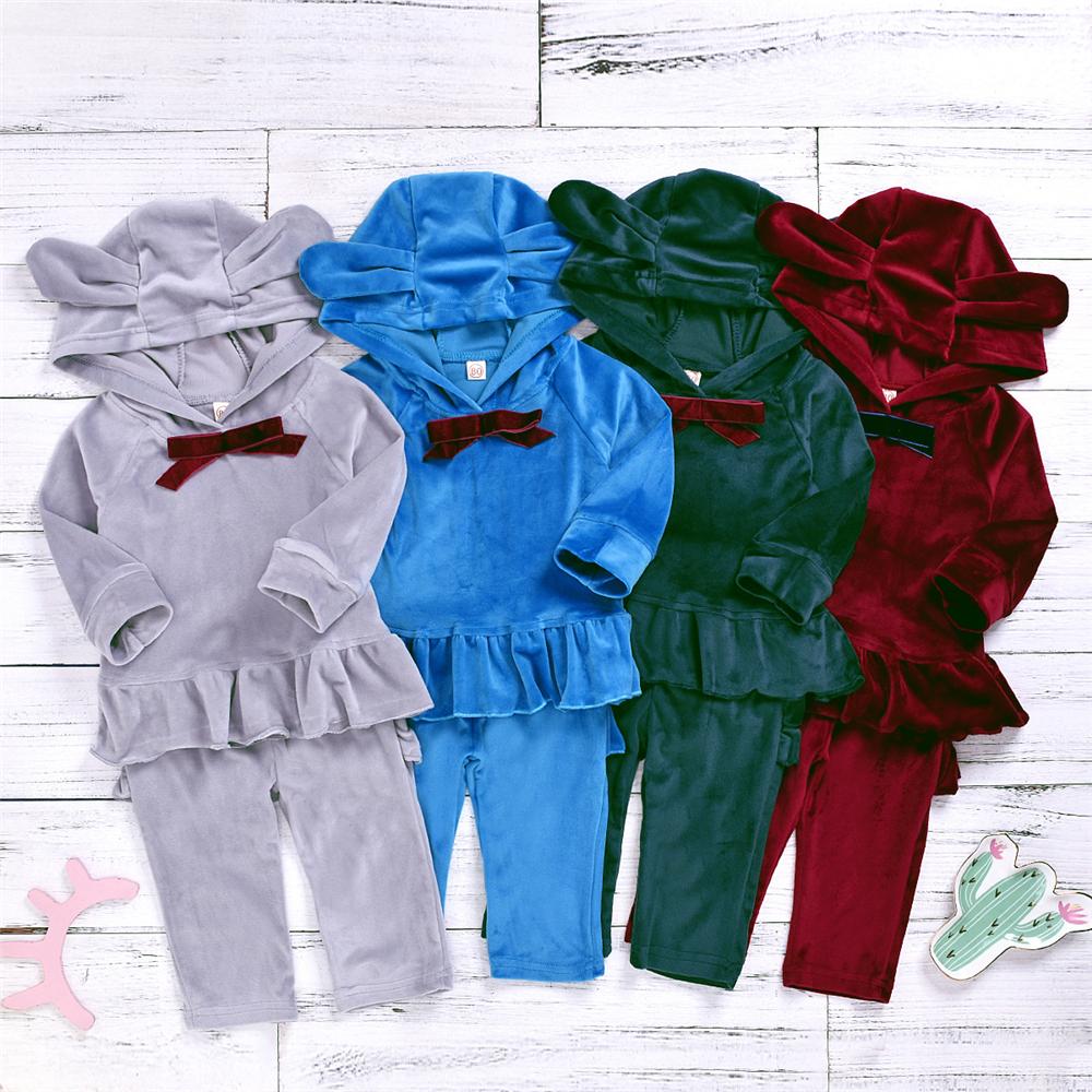 Toddler Girls Hooded Long Sleeve Top & Pants Baby Girl Wholesale - PrettyKid