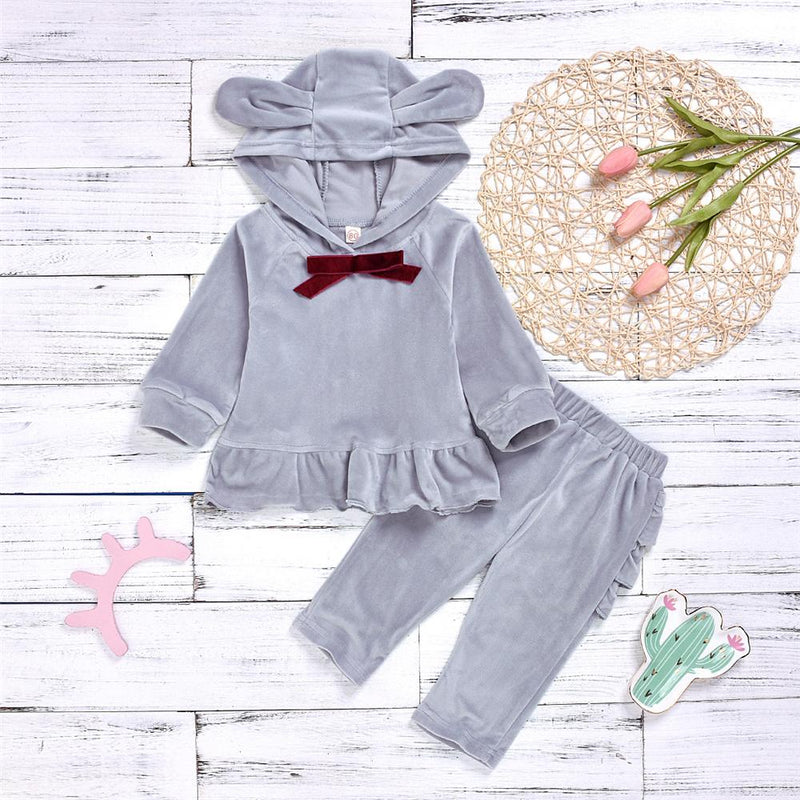 Toddler Girls Hooded Long Sleeve Top & Pants Baby Girl Wholesale - PrettyKid
