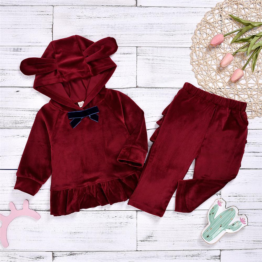 Toddler Girls Hooded Long Sleeve Top & Pants Baby Girl Wholesale - PrettyKid