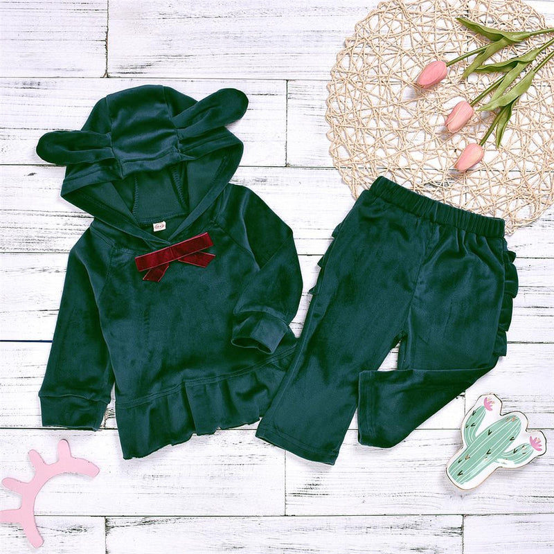 Toddler Girls Hooded Long Sleeve Top & Pants Baby Girl Wholesale - PrettyKid