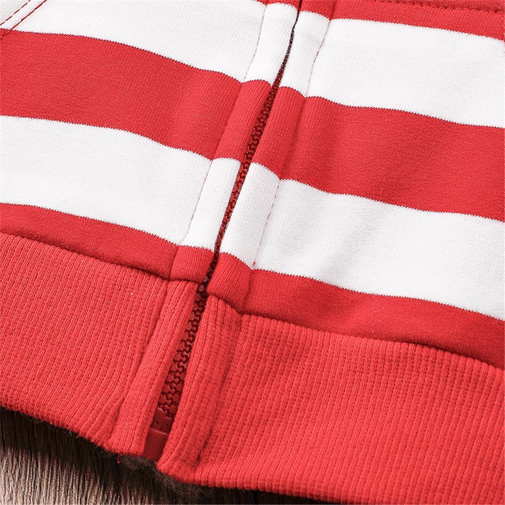 Baby Boys Hooded Striped Cartoon Zipper Jacket Baby Wholesale Clothing - PrettyKid