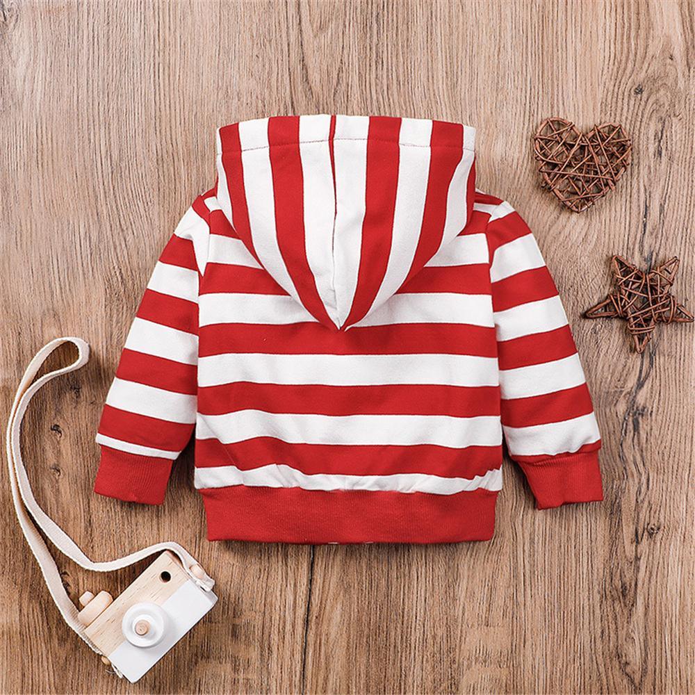 Baby Boys Hooded Striped Cartoon Zipper Jacket Baby Wholesale Clothing - PrettyKid