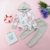 Baby Girls Hooded Striped Floral Top & Pants Baby Wholesale Clothing - PrettyKid