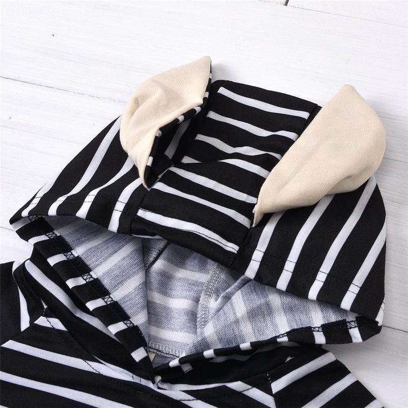 Unisex Hooded Striped Long Sleeve Top Wholesale Kids Clothing Distributors - PrettyKid