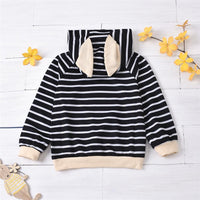 Unisex Hooded Striped Long Sleeve Top Wholesale Kids Clothing Distributors - PrettyKid