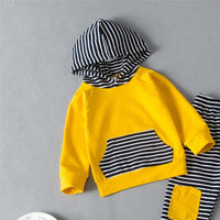 Baby Boys Hooded Striped Long Sleeve Top & Pants Baby Clothes Warehouse - PrettyKid