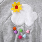 Girls Hooded Three Quarter Sleeve Cloud Top Wholesale Girl Clothing - PrettyKid