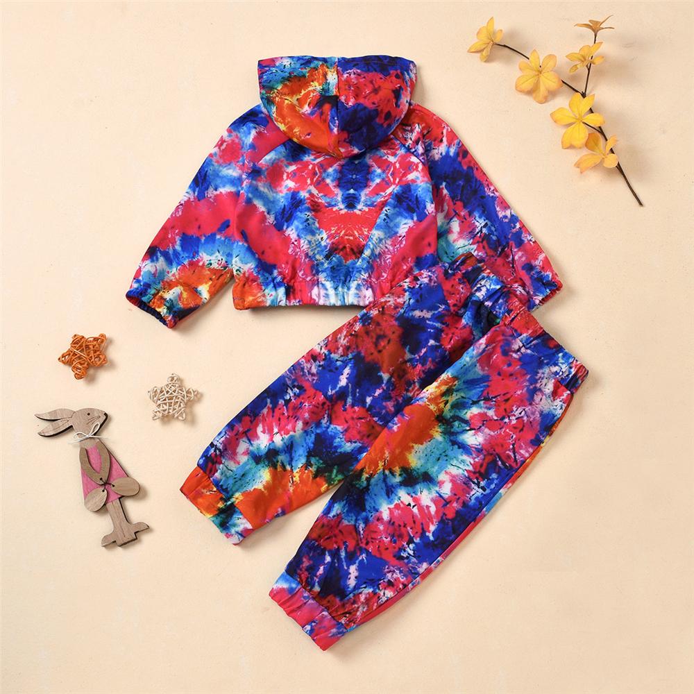 Unisex Hooded Tie-dye Long Sleeve Top & Trousers Toddler Wholesale - PrettyKid