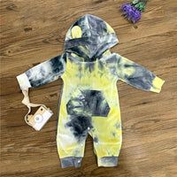 Baby Unisex Hooded Tie Dye Cute Romper Baby Outfits - PrettyKid