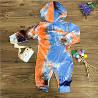 Baby Unisex Hooded Tie Dye Cute Romper Baby Outfits - PrettyKid