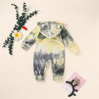 Baby Unisex Hooded Tie Dye Cute Romper Baby Outfits - PrettyKid