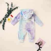 Baby Unisex Hooded Tie Dye Cute Romper Baby Outfits - PrettyKid