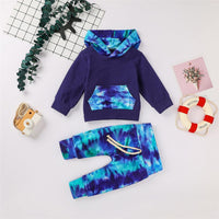 Boys Hooded Tie Dye Long Sleeve Tops & Pants - PrettyKid