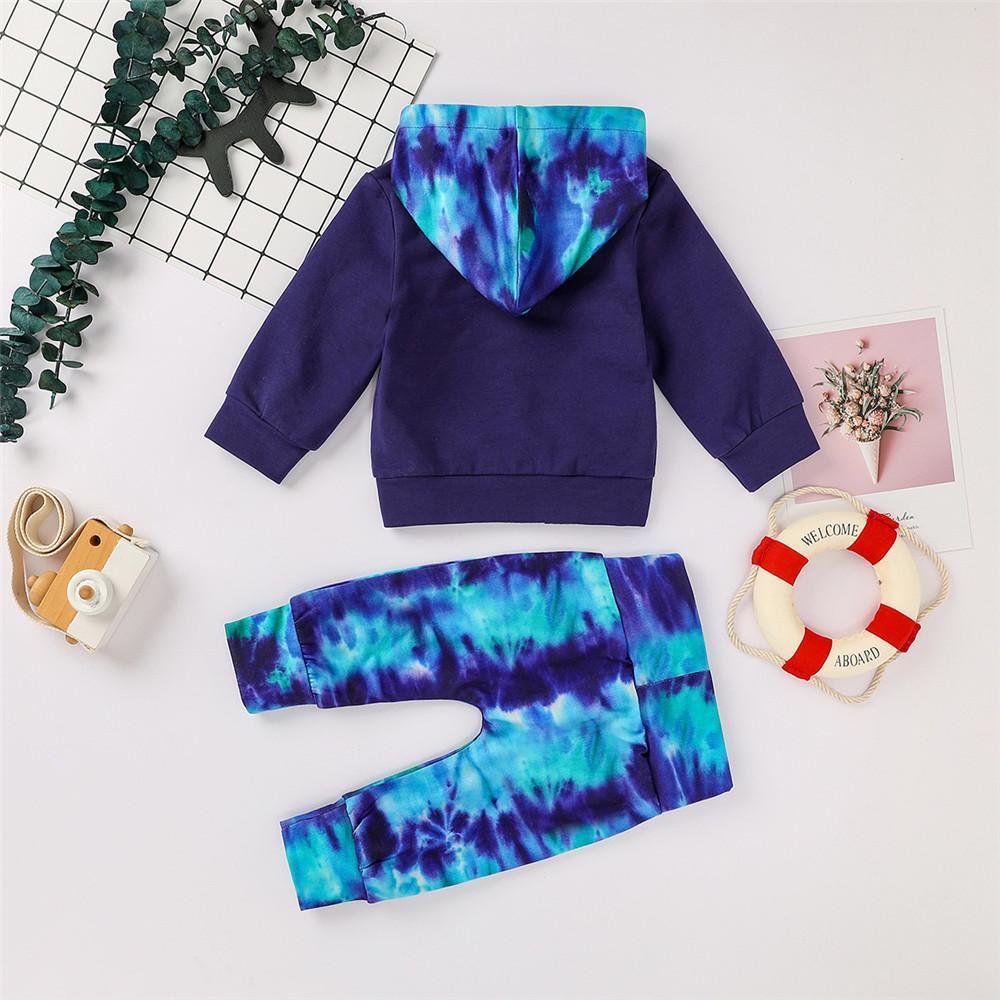 Boys Hooded Tie Dye Long Sleeve Tops & Pants - PrettyKid