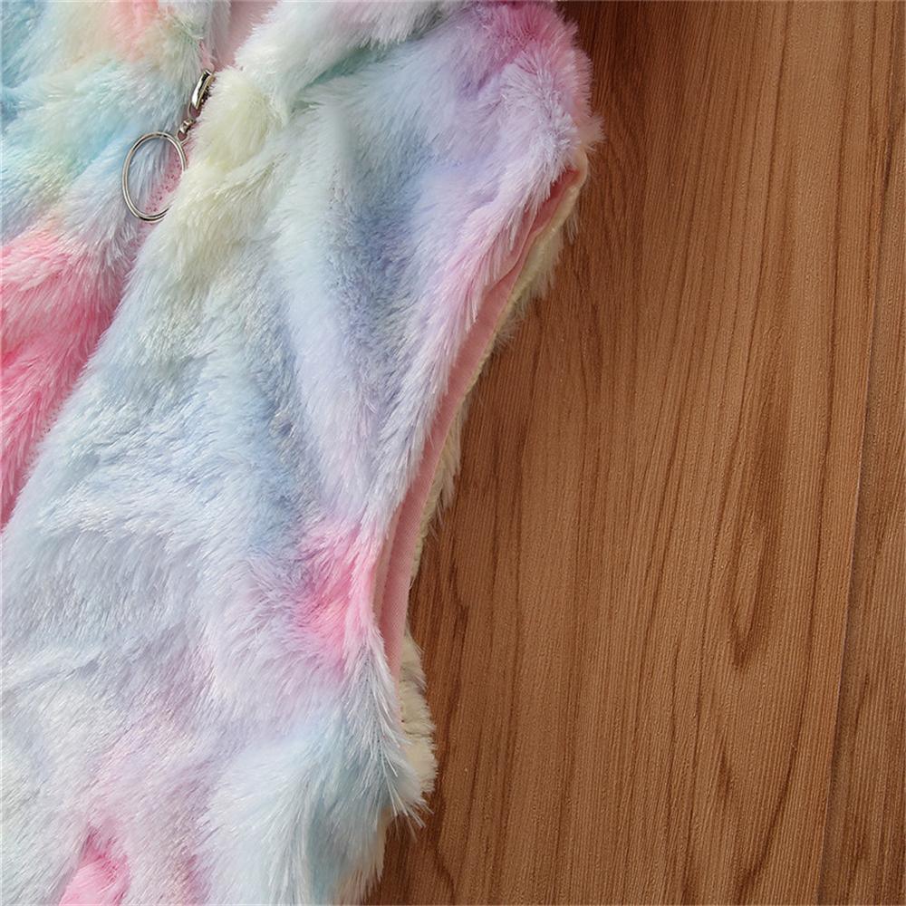 Girls Hooded Tie Dye Zipper Cardigan Vest Girls Boutique Clothes Wholesale - PrettyKid
