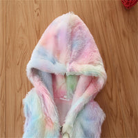 Girls Hooded Tie Dye Zipper Cardigan Vest Girls Boutique Clothes Wholesale - PrettyKid