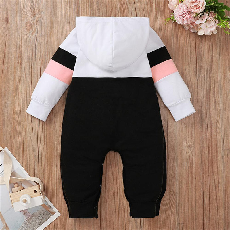 Baby Girl Hooded Unicorn Long Sleeve Romper Wholesale Baby Outfits - PrettyKid