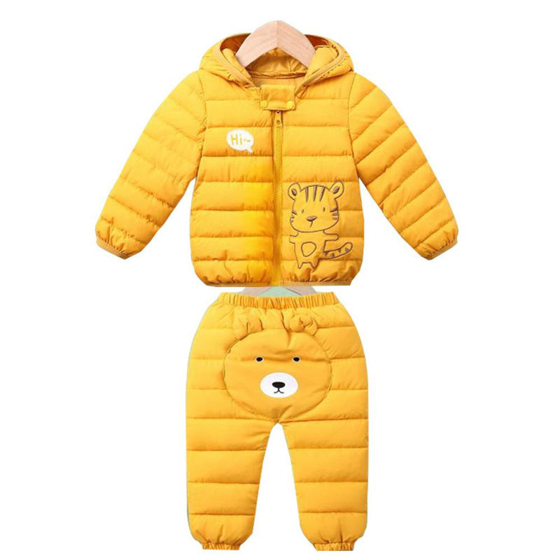 Baby Hoodie Cartoon Long Sleeve Warm Outwear & Pants Wholesale Baby Clothes - PrettyKid