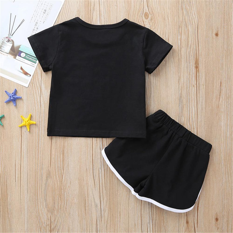 Girls I Am Fine Printed Short Sleeve Top & Shorts Girl Boutique clothes Wholesale - PrettyKid