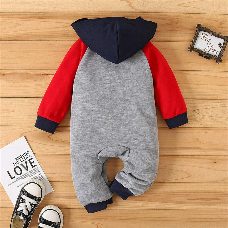 Baby I Love Mom Hooded Long-sleeve Romper Baby Clothes Wholesale Bulk - PrettyKid