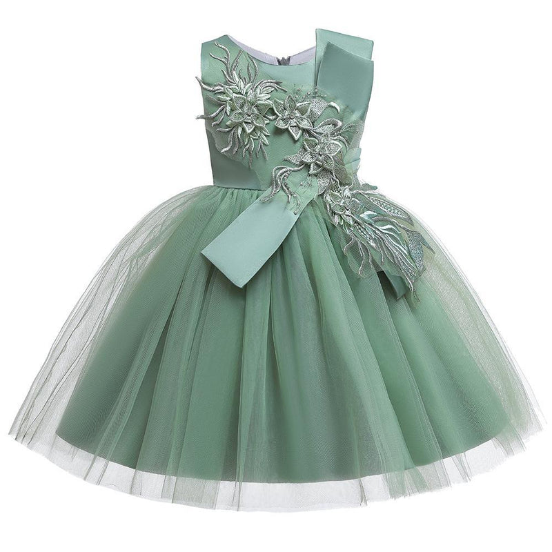 Girl Prom Princess Mesh Catwalk Performance Dress - PrettyKid