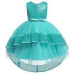 Girls Prom Dresses Sequined Dress Bow Dress Girls Trailing Dresses - PrettyKid