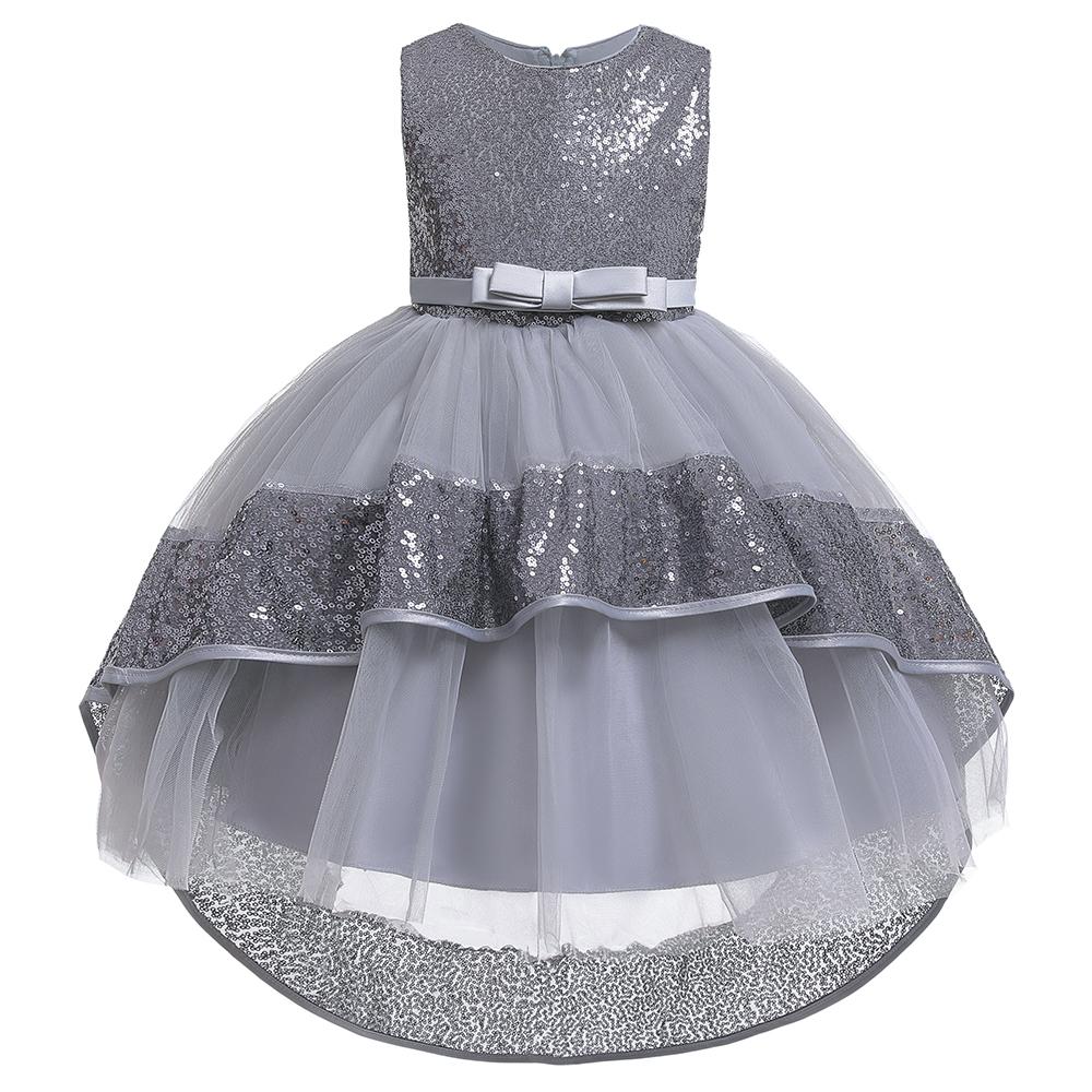 Girls Prom Dresses Sequined Dress Bow Dress Girls Trailing Dresses - PrettyKid