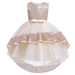 Girls Prom Dresses Sequined Dress Bow Dress Girls Trailing Dresses - PrettyKid