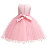 Girls Party Wedding Dress Princess Dress Embroidered Sleeveless Dress - PrettyKid