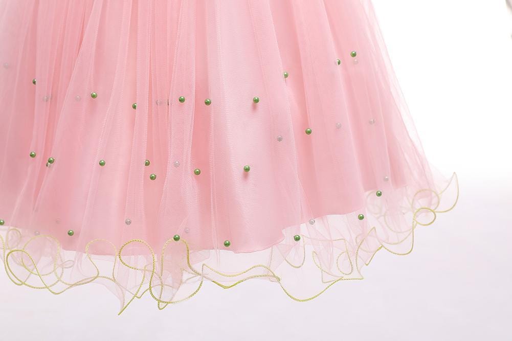 Girls Party Wedding Dress Princess Dress Embroidered Sleeveless Dress - PrettyKid