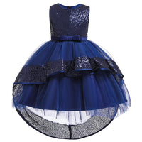 Girls Prom Dresses Sequined Dress Bow Dress Girls Trailing Dresses - PrettyKid