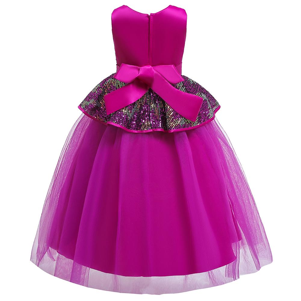 Girls' Evening Dresses Floor Long Dresses Color Sequined Dresses - PrettyKid