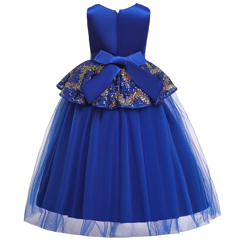 Girls' Evening Dresses Floor Long Dresses Color Sequined Dresses - PrettyKid