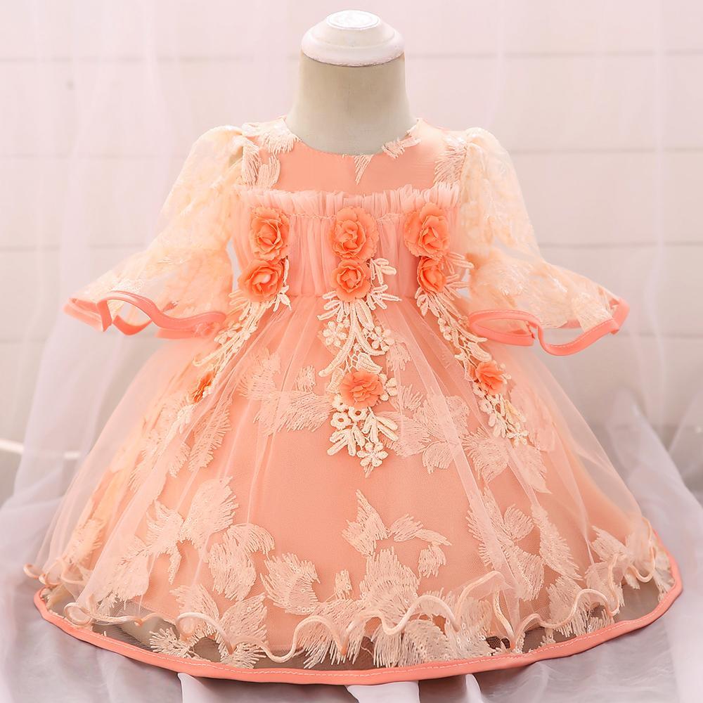 Baby Girl Prom Three Quarter Sleeve Princess Dress - PrettyKid