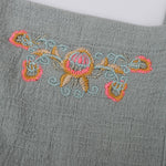 Toddler Girl Flower Embroidery Back Belt Skirt Lace Cotton Linen Dress - PrettyKid
