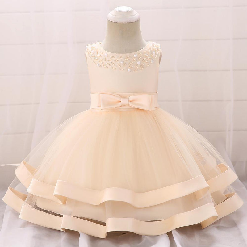 Baby Girl Lovely Princess Beaded Tulle Dress - PrettyKid