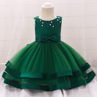 Baby Girl Lovely Princess Beaded Tulle Dress - PrettyKid