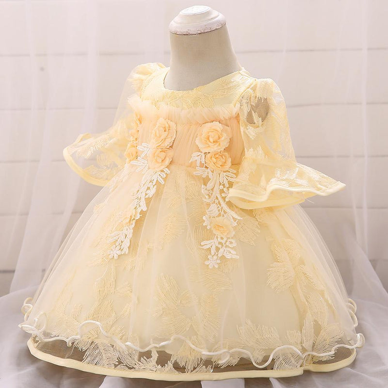 Baby Girl Prom Three Quarter Sleeve Princess Dress - PrettyKid