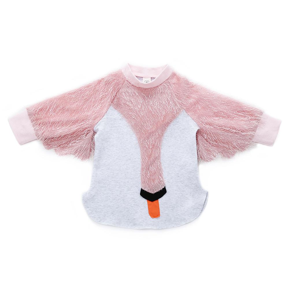 Swan Pattern Long Sleeve Dress Toddlers Girls Dresses - PrettyKid