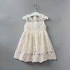 Fashionable Girls Lace Flower Solid Color Mesh Gown Princess Dress - PrettyKid