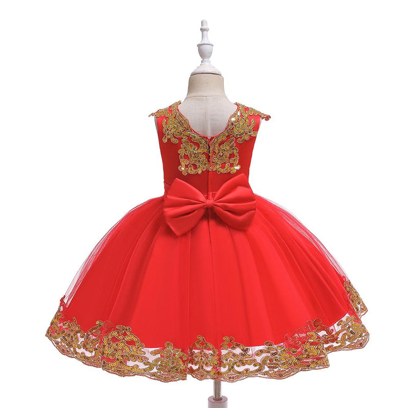 Girls' Prom Dress Sequins V-Neck Girls' Performance Dress With Hat - PrettyKid