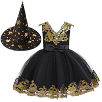 Girls' Prom Dress Sequins V-Neck Girls' Performance Dress With Hat - PrettyKid