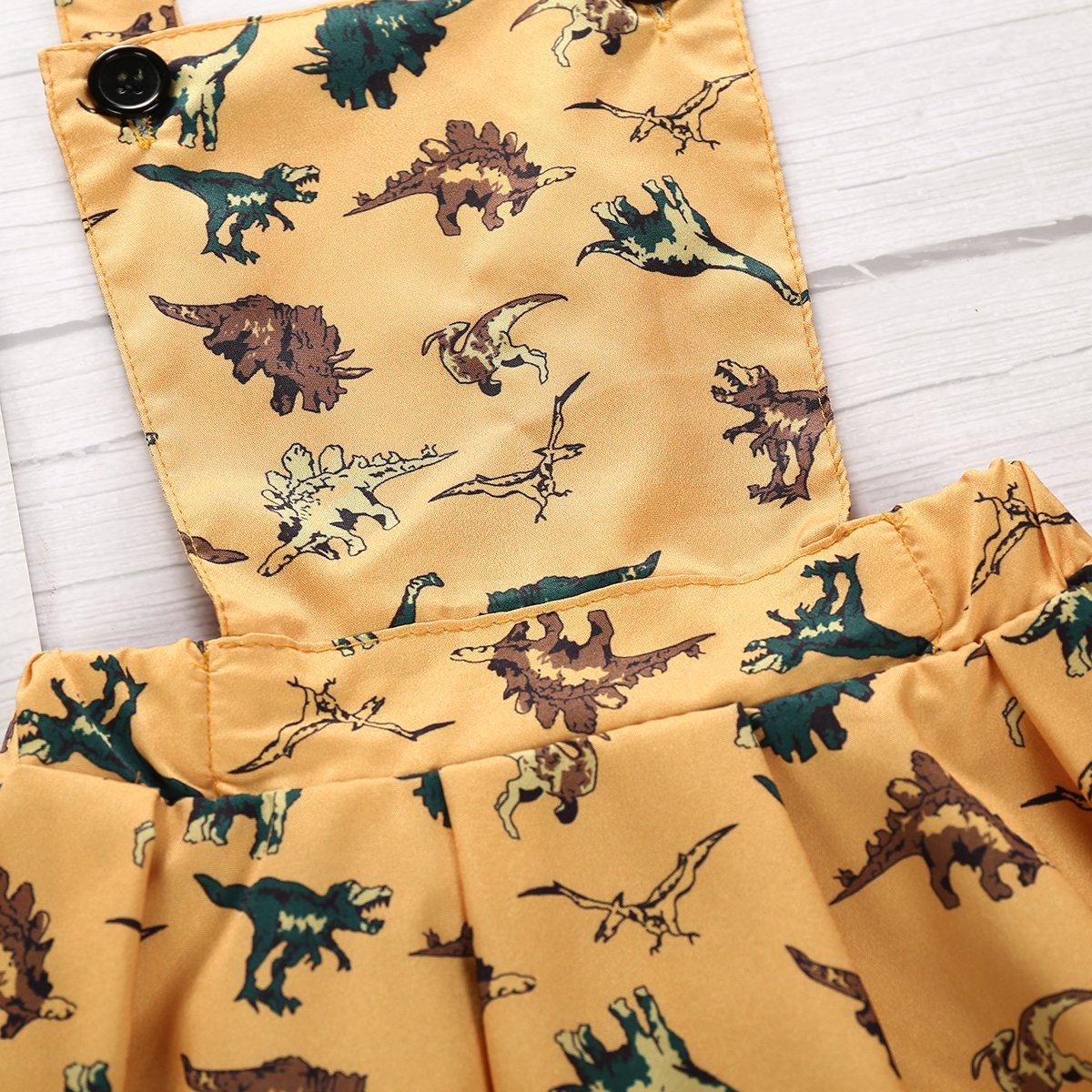 Toddler Girl Cartoon Dinosaur Sleeveless Girl Strap Skirt - PrettyKid