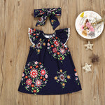 Toddler Girls Ruffled One Word Collar Flower Dress - PrettyKid