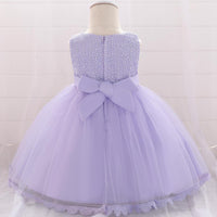 Baby Girl Sequined Flower Dress Princess Tutu Flower Girl Dress - PrettyKid